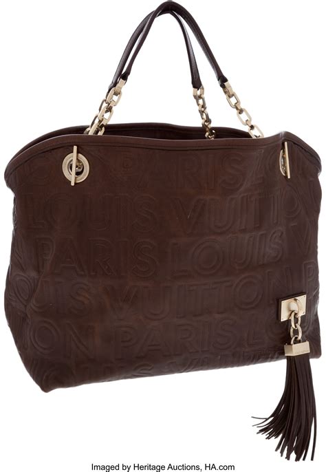 Louis Vuitton Embossed Paris Souple Wish Shoulder Bag.